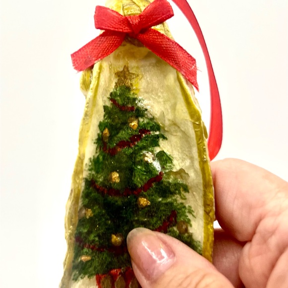 Festive Christmas Tree Ornament with Red Ribbon - Picture 2 of 8